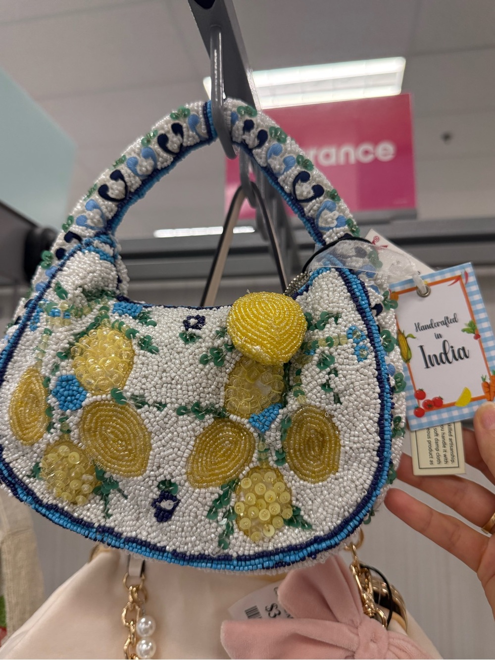 Viral Lemon Beaded Bag NWT India Handcrafted